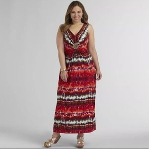 RM Richards Beaded Tie Dye Maxi Dress